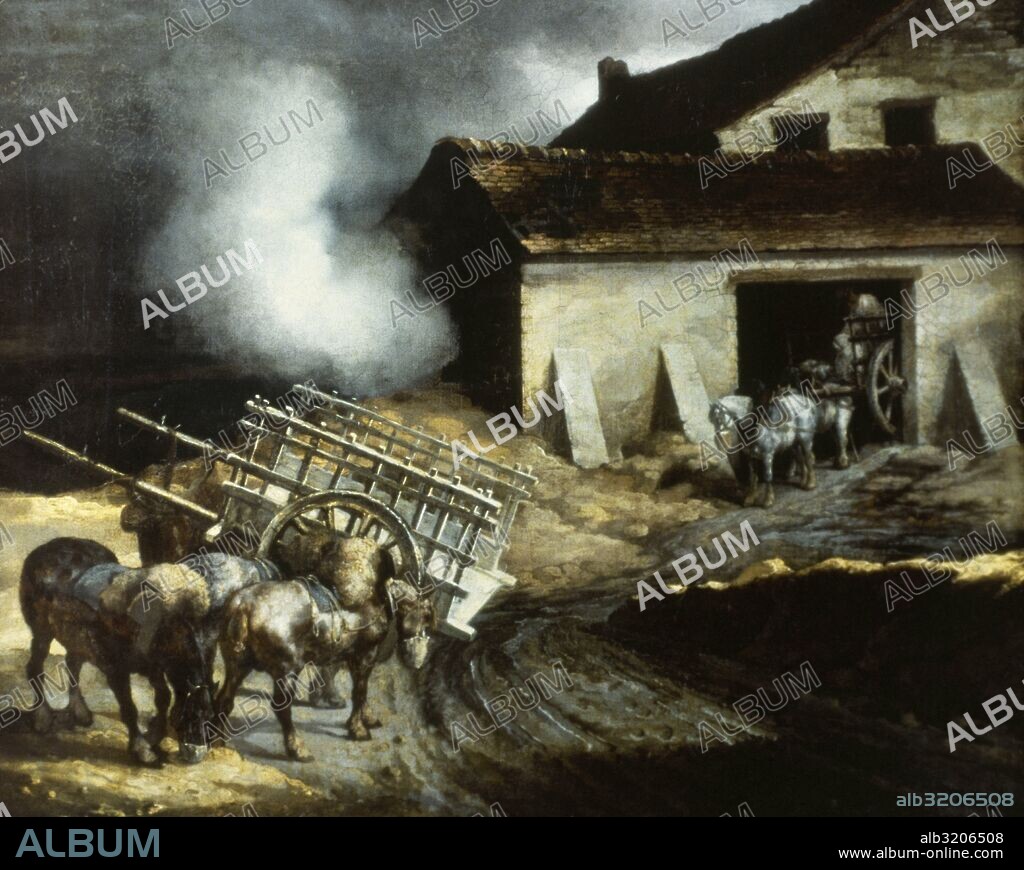 ARTE SIGLO XIX. FRANCIA. GERICAULT, Jean-Louis-Théodore (Ruán,1791-París,1824). Pintor, dibujante y litógrafo francés, representante de la pintura romántica francesa. "EL HORNO DE YESO". Pintura sobre tela realizada hacia el año 1824. Museo del Louvre. París. Francia.