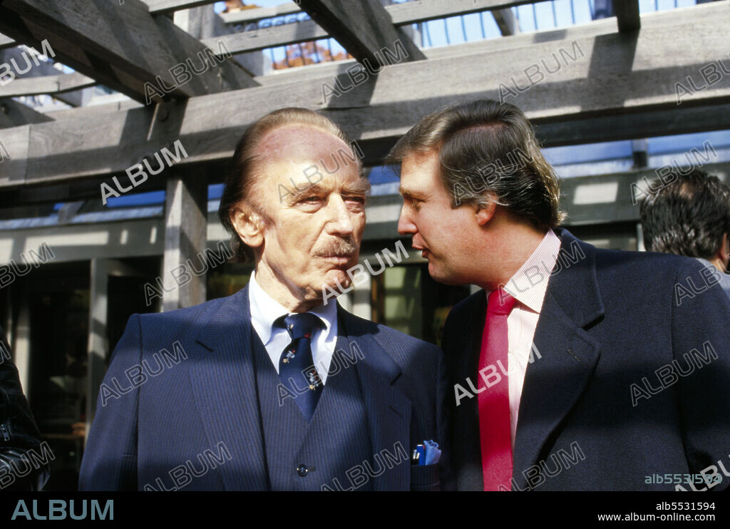 Fred Trump, Donald Trump, head and shoulders Portrait, New York City, New York, USA, Bernard Gotfryd, early 1980's.