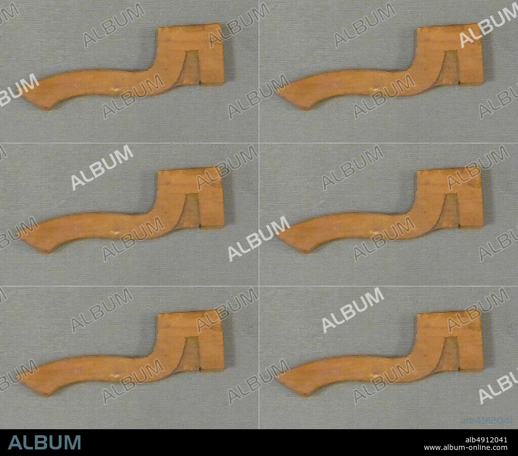 Model Meskhetyu Implement from the Foundation Deposit for Hatshepsut's Tomb, New Kingdom, Dynasty 18, Joint reign of Hatshepsut and Thutmose III, ca. 14791458 B.C., From Egypt, Upper Egypt, Thebes, Valley of the Kings, Tomb of Hatshepsut (KV 20), Foundation deposit, Davis/Carter excavations, 190304, Wood, L. 8.6 cm (3 3/8 in).