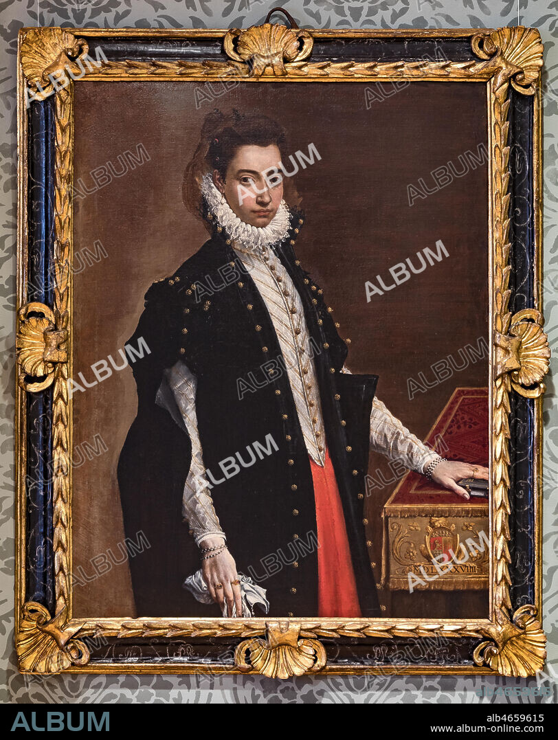 Fontanellato, Labirinto della Masone, Franco Maria Ricci Art Collection: "Portrait of Lucrezia Bentivoglio Leoni", By Ludovico Carracci, oil painting.