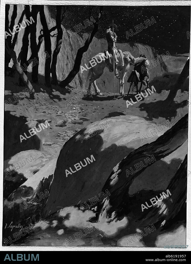 JOSÉ SEGRELLES. ESCENA DEL QUIJOTE - SIGLO XX - FOTOGRAFIA EN BLANCO Y NEGRO - AÑOS 60.