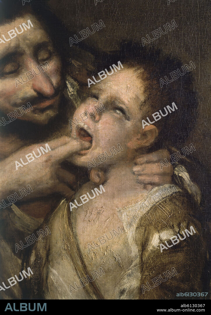 FRANCISCO DE GOYA. DET -  EL GARROTILLO (EL LAZARILLO DE TORMES) - 1808-1810 - O/L - 0,80x0,65.