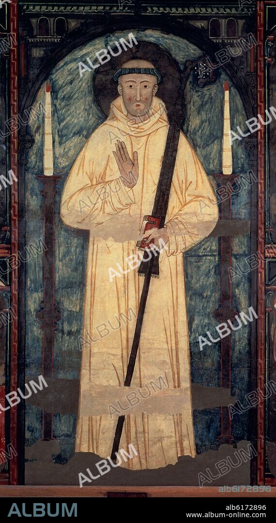 MAESTRO DE LA CONQUISTA DE MALLORCA. SAN BERNARDO DE CLARAVAL (1090-1153) - RETABLO DE SAN BERNARDO - 1290 - PROCEDE DE LA CAPILLA ALMUDAYNA GUMARA(PALMA).