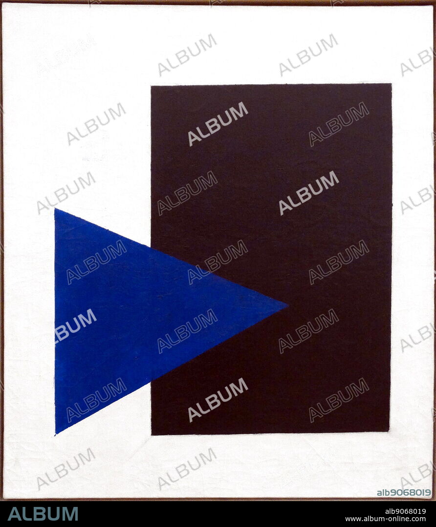 Supremacist Composition (with blue triangle and black rectangle), oil on canvas by Kazimir Malevich (1879-1935) a Russian painter and art theoretician. He was a pioneer of geometric abstract art and the originator of the avant-garde, Supremacist movement.