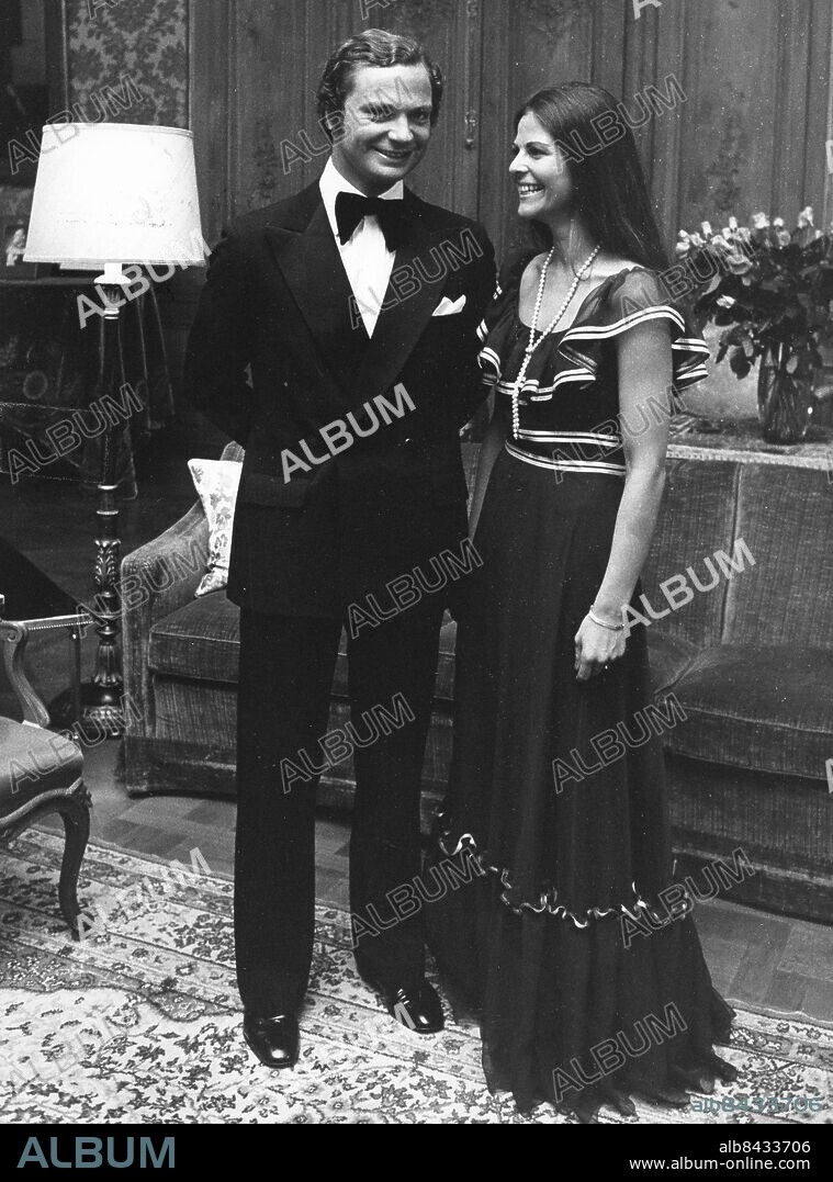STOCKHOLM 19760312. Kung Carl Gustaf och Silvia Sommerlath tillkännager att de har förlovat sig. Foto Jan Collsiöö / SCANPIX / Kod 1001 Swedish King Carl XVI Gustaf will be celebrating his 70th birthday on April 30, 2016.
