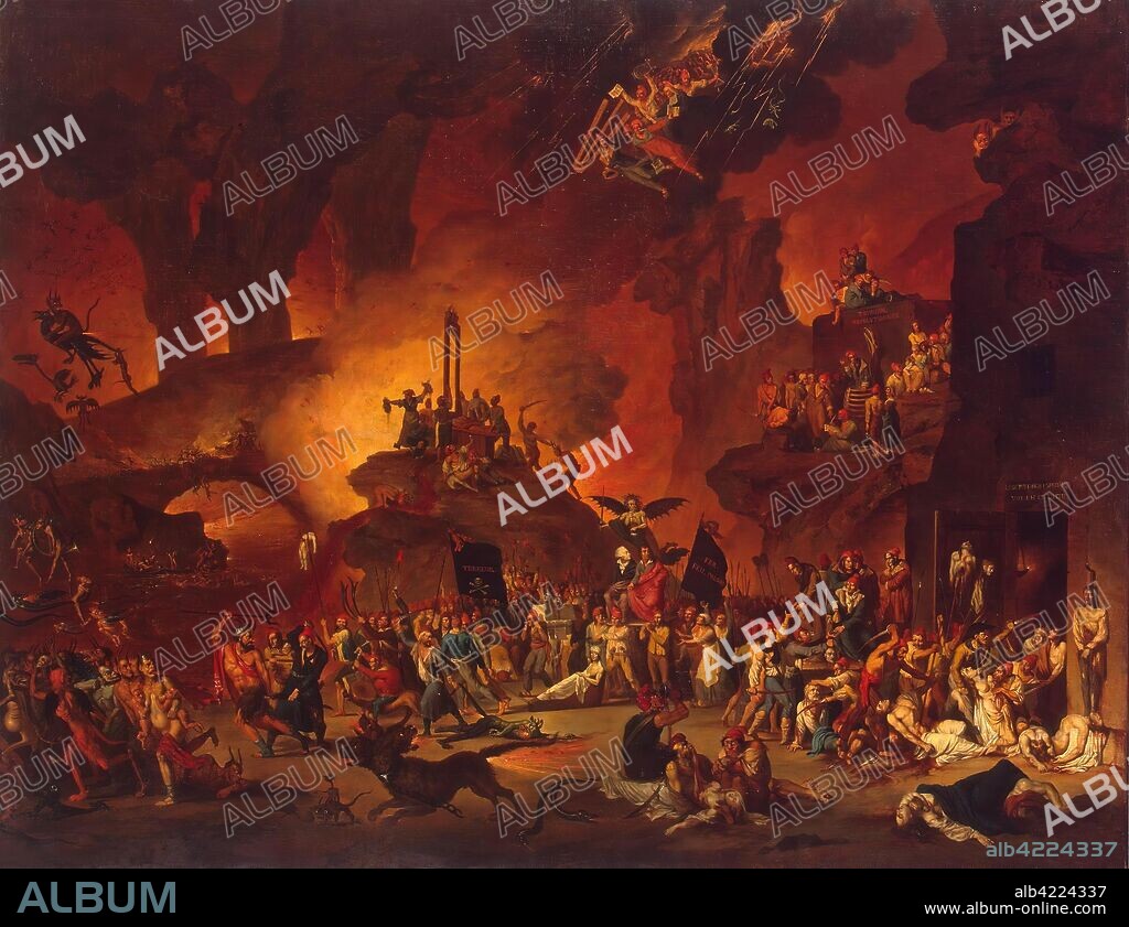 TAUNAY, NICOLAS-ANTOINE (ATTRIBUTED) et JACQUES LOUIS FRANçOIS TOUZé. 'Triumph of the Guillotine'. France, 1795 ?. Dimensions: 129x168 cm.