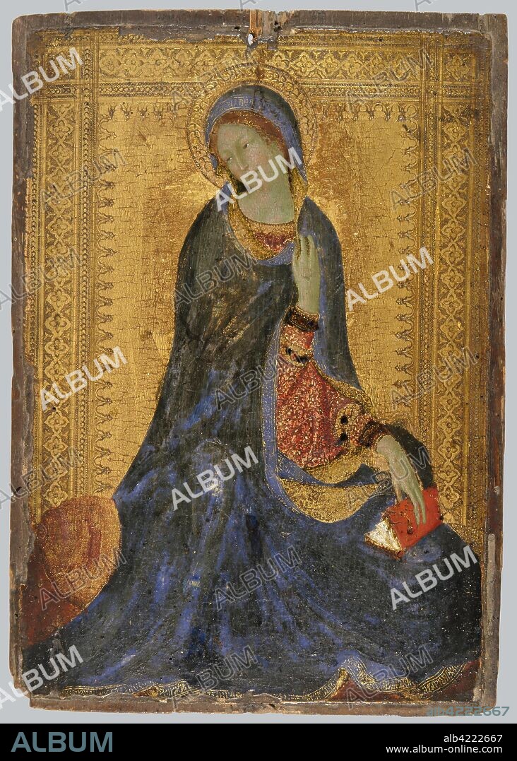 SIMONE MARTINI (SIMONE DI MEMMI). 'Madonna from the Annunciation Scene'. Italy, Between 1340 and 1344. Dimensions: 30,5x21,5 cm.