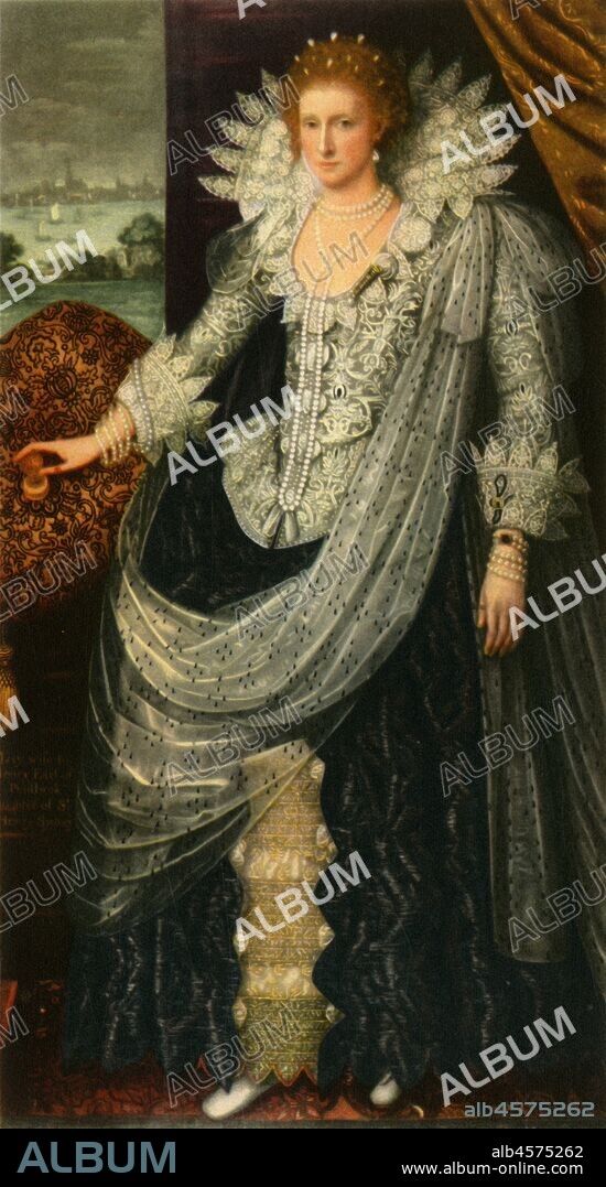 PAULUS VAN SOMER. 'Mary Sidney, Countess of Pembroke', c1600, (1942). Portrait of author, playwright and poet Mary Sidney Herbert (1561-1621), one of the first English women to achieve a major reputation for her poetry and literary patronage. After an oil painting made late 16th-early 17th century. From "English Women", by Edith Sitwell. [Collins, London, 1942].