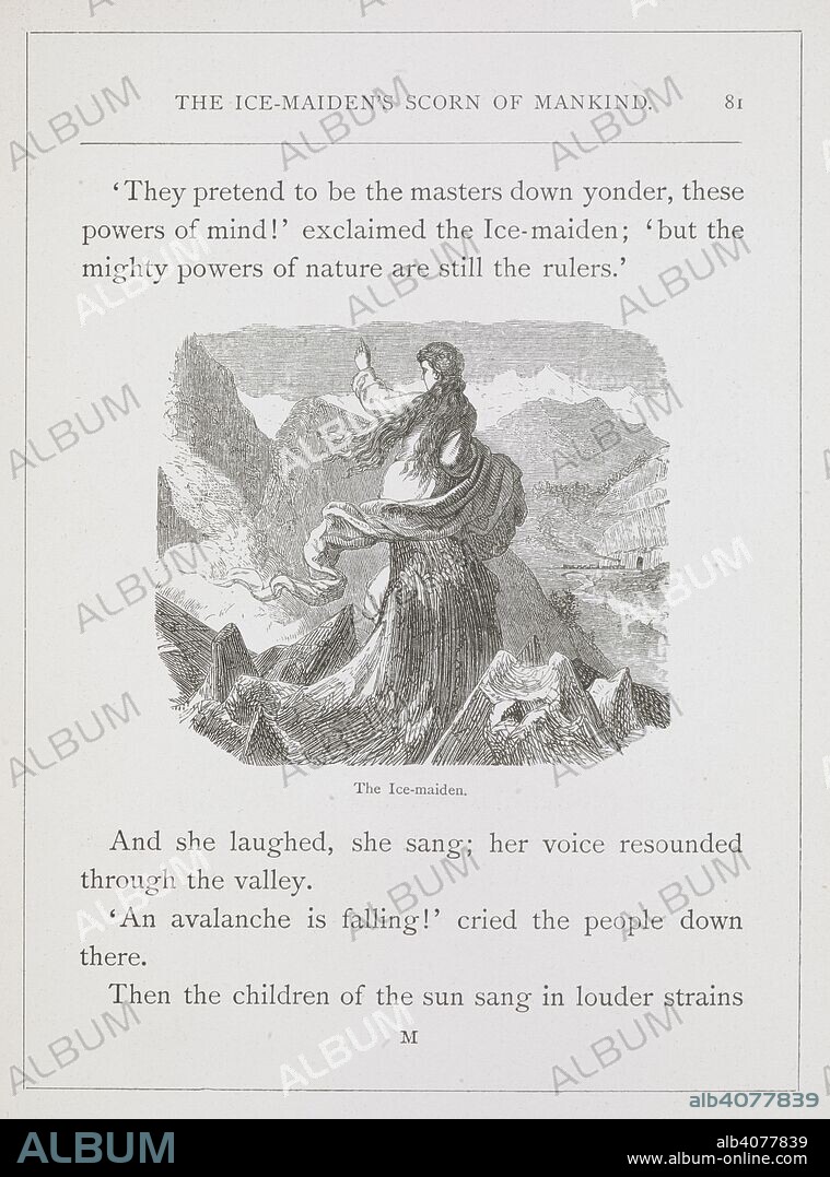 HANS CHRISTIAN ANDERSEN and JOHN BAPTIST ZWECKER. The ice-maiden. The Ice-Maidens, and other stories ... Translated ... by Mrs. Bushby. With drawings by Zwecker ... New edition. London : Griffith & Farran, 1875. Source: 12803.h.28 page 81.