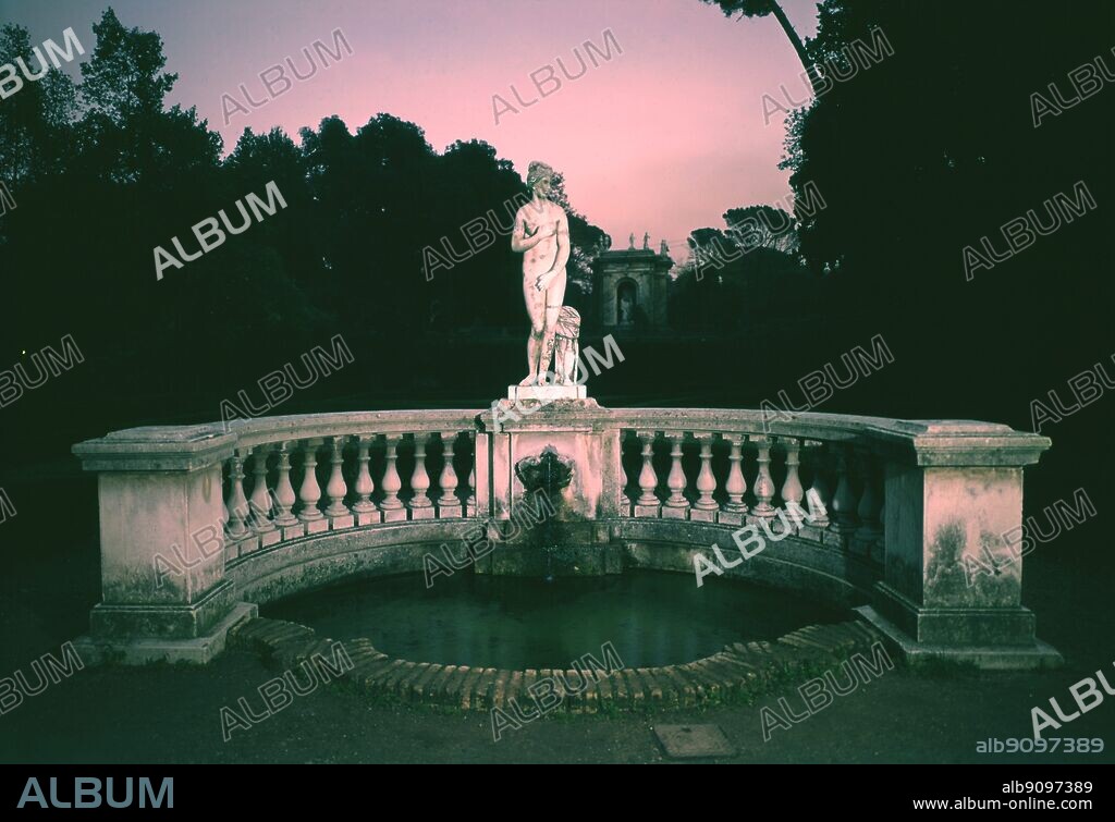 The Venus Fountain , Villa Borghese , in the Borghese Gardens , Rome , Italy .