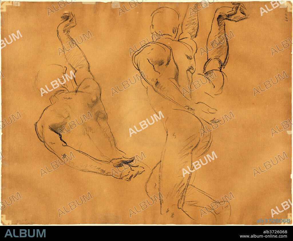 JOHN SINGER SARGENT. Studies of Male Nudes [verso]. Dated: 1918-1919. Dimensions: sheet: 47.94 × 62.55 cm (18 7/8 × 24 5/8 in.). Medium: charcoal on laid paper.