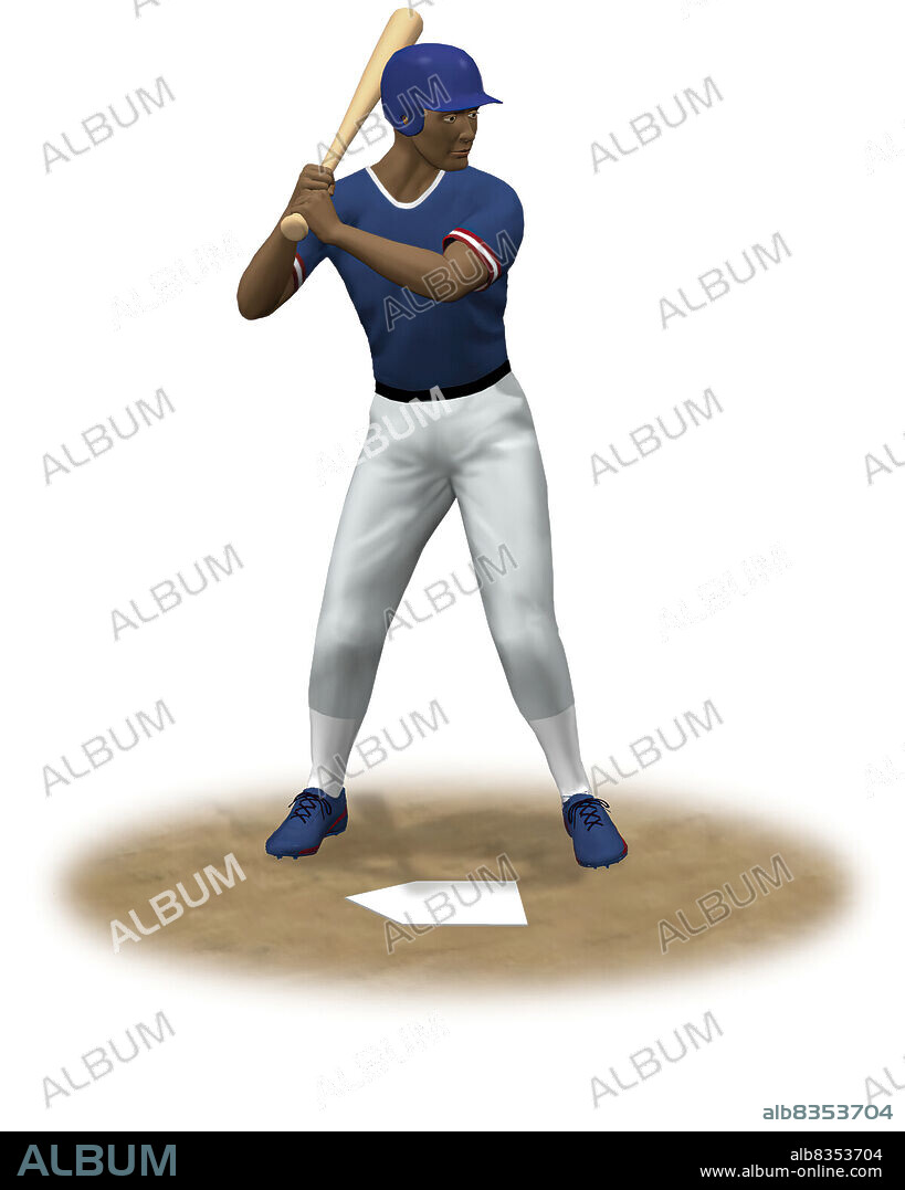 Before hitting the ball, the. batter starts his wind-up with. his shoulders and elbows spread apart. The batter moves the bat backwards, below his shoulders, with a slight rotation of his torso.