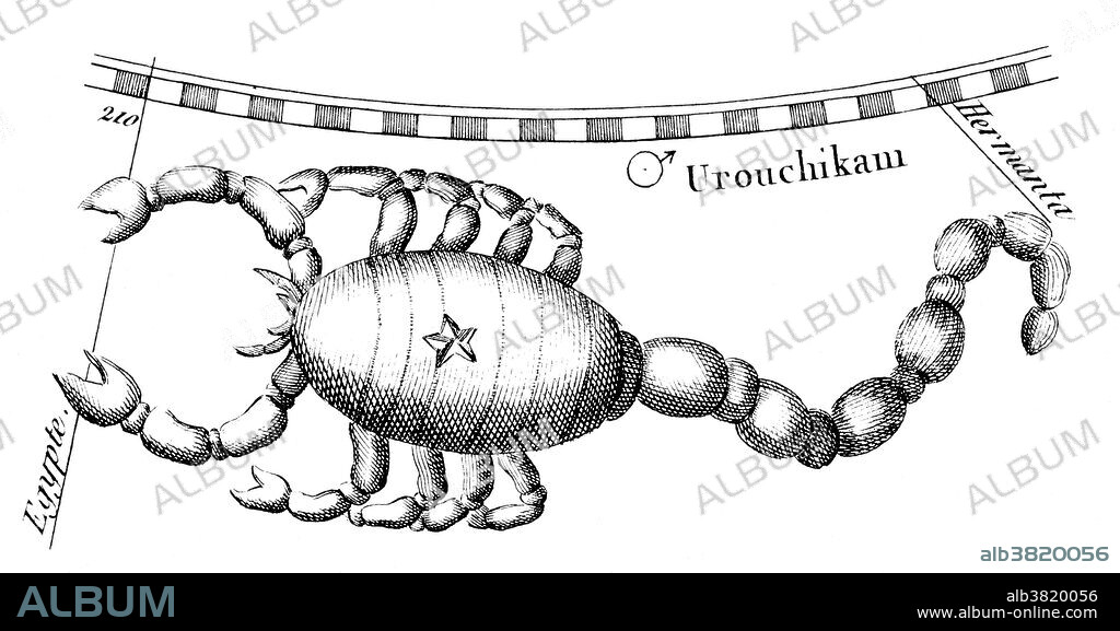 Scorpius, sometimes known as Scorpio, is one of the constellations of the zodiac. Its name is Latin for scorpion. It is one of the 48 constellations described by the 2nd century astronomer Ptolemy, and remains one of the 88 modern constellations defined by the International Astronomical Union. In Greek Mythology the myths associated with Scorpio almost invariably also contain a reference to Orion. According to one of these myths Orion boasted to goddess Artemis and her mother, Leto, that he would kill every animal on the earth., so they sent a scorpion to deal with him. The pair battled and the scorpion killed Orion. The contest caught the attention of Zeus, who later raised the scorpion to heaven and afterwards, at the request of Artemis, did the same for Orion to serve as a reminder for mortals to curb their excessive pride. Scorpio is the eighth astrological sign in the Zodiac, linked to the constellation of Scorpius. It spans the 210-240th degree of the zodiac, between 207.25 and 234.75 degree of celestial longitude, an area which the Sun transits on average between October 23 and November 22 each year.