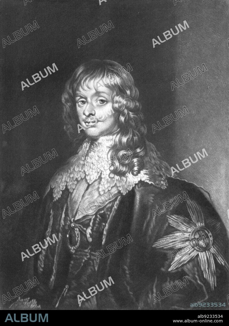 ROBERT DUNKARTON. 'James Stuart, Duke of Richmond; Lord Steward of the Household to Charles I, Obit 1655'. From From "Portraits of characters illustrious in British History from the beginning of the reign of Henry the Eighth to the end of the reign of James the Second" [Samuel Woodburn, London, 1815].
