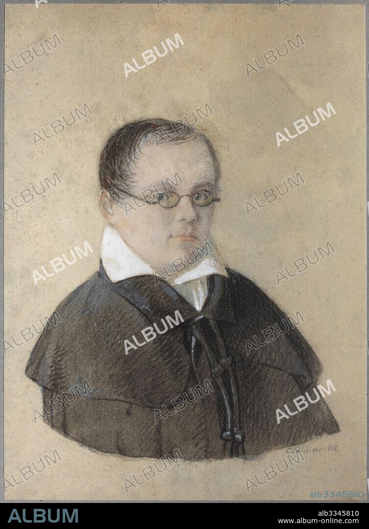 K. SCHLESINGER. Portrait of the poet Anton Antonovich Delvig (1798-1831).