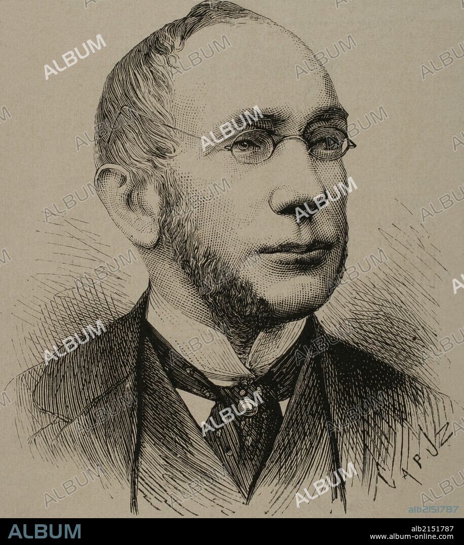 Marcos Antonio de Araujo, Second Baron of Itajuba (1842-1897). Consul general in Hamburg. Engraving by Capuz. The Spanish and American Illustration, 1872.