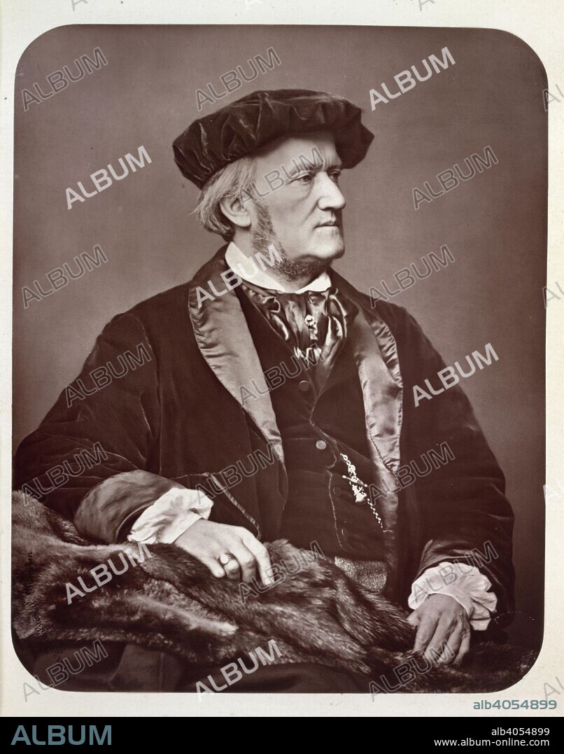 Richard Wilhelm Wagner. The Portrait. no. 1-15. London, 1877. Richard Wilhelm Wagner (1813-1883). Portrait. German composer.  Image taken from The Portrait. no. 1-15.  Originally published/produced in London, 1877. . Source: P.P.1931.pcg, plate IX.