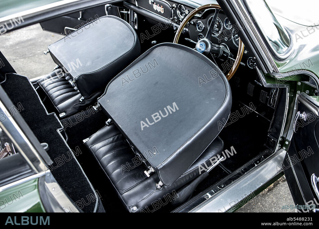 UNKNOWN. Folded down front seats of a 1961 Aston Martin DB4 GT previously owned by Donald Campbell.