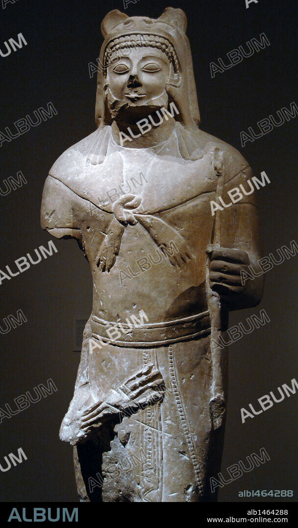 Phoenician art. Cyprus. 6th century BC. Herakles, 530-520 A.C. Limestone. Comes from Golgoi (Cyprus). Metropolitan Museum of Art. New York. United States.