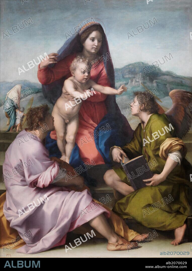 Andrea del Sarto / 'La Virgen con el Niño entre San Mateo y un ángel', 1522, Escuela Italiana, Óleo sobre Tabla, 177 cm x 135 cm, P00334.