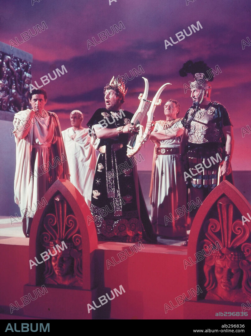 Claudio Druso Nerón und Sir Peter Ustinov. PETER USTINOV in QUO VADIS, 1951, unter der Regie von MERVYN LEROY. Copyright M.G.M.