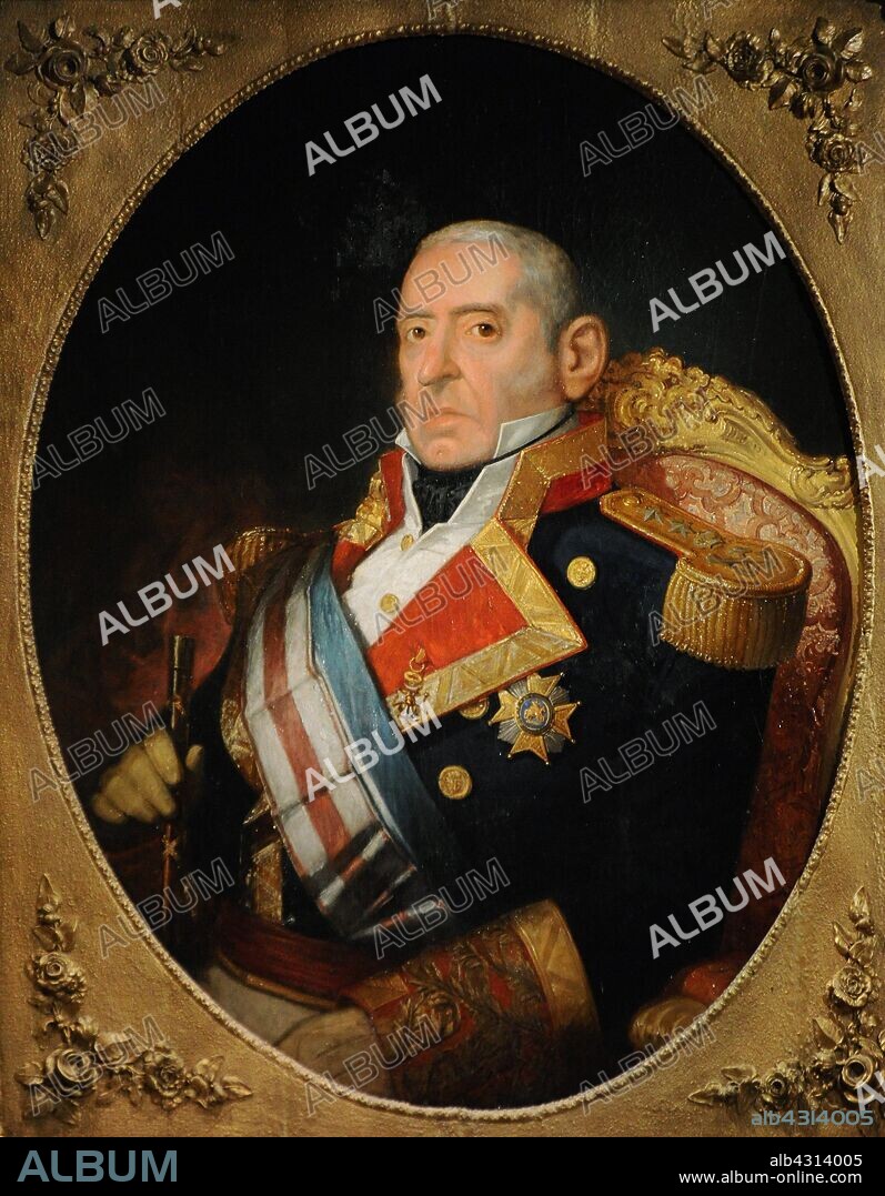 Dionisio Capaz Rendon y de Leon (1780-1855). Spanish military and politician. Minister of Marine. Anonymous Spanish portrait, 1853. Naval Museum. Madrid. Spain.