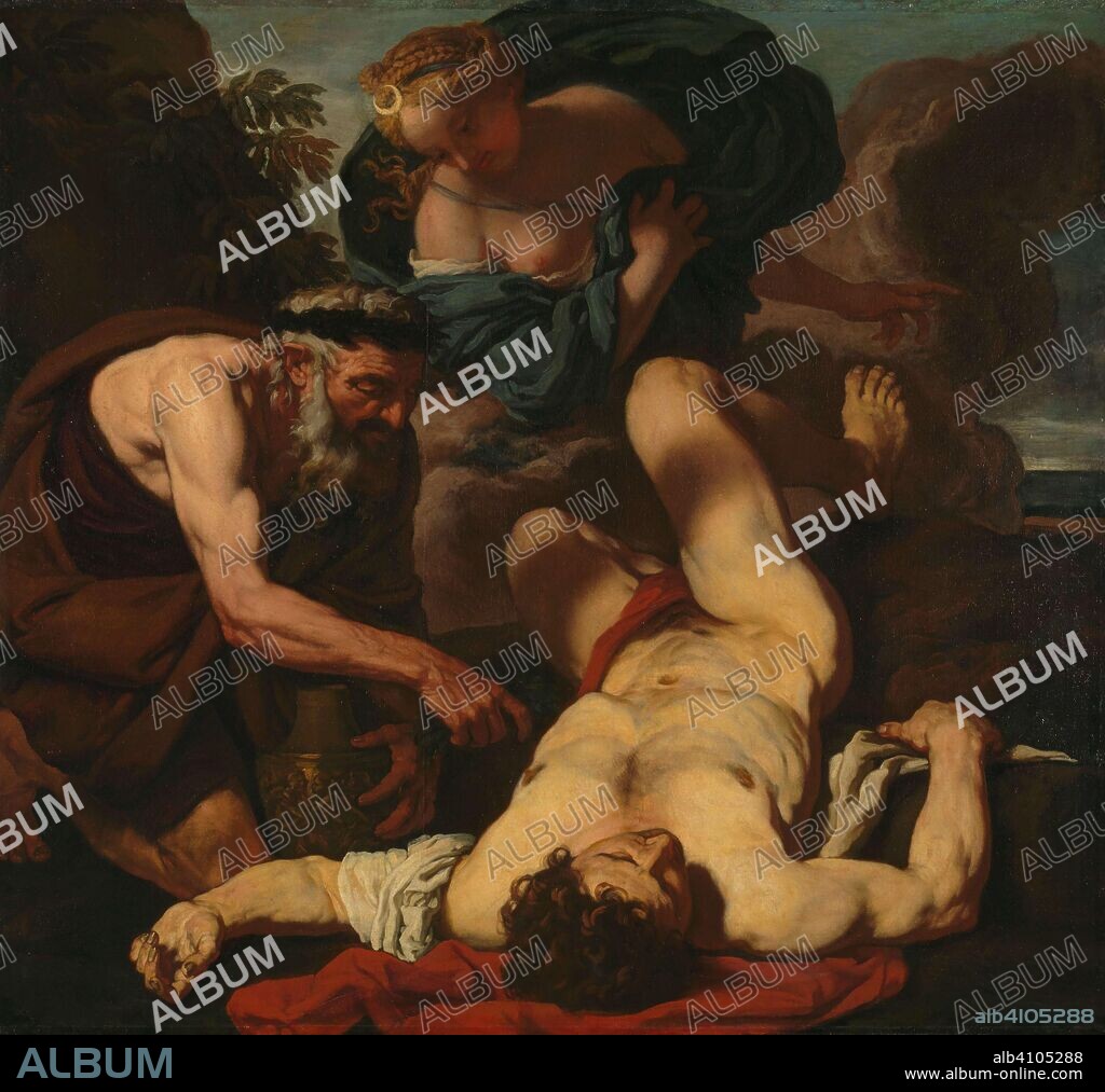 JOHANN CARL LOTH (ATTRIBUTED TO). Selene and Endymion (formerly entitled The Death of Orion). Dating: 1660 - 1680. Measurements: h 151 cm × w 165 cm; d 10.5 cm; w 41 kg.