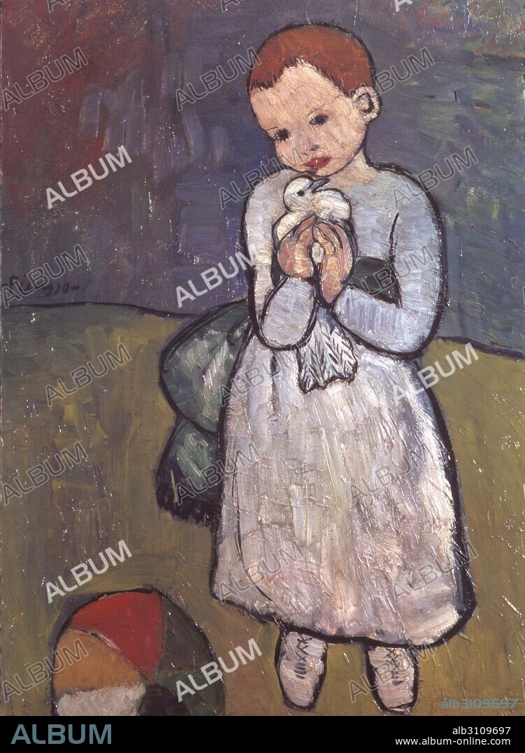 PABLO PICASSO. Niña con una paloma/1901.