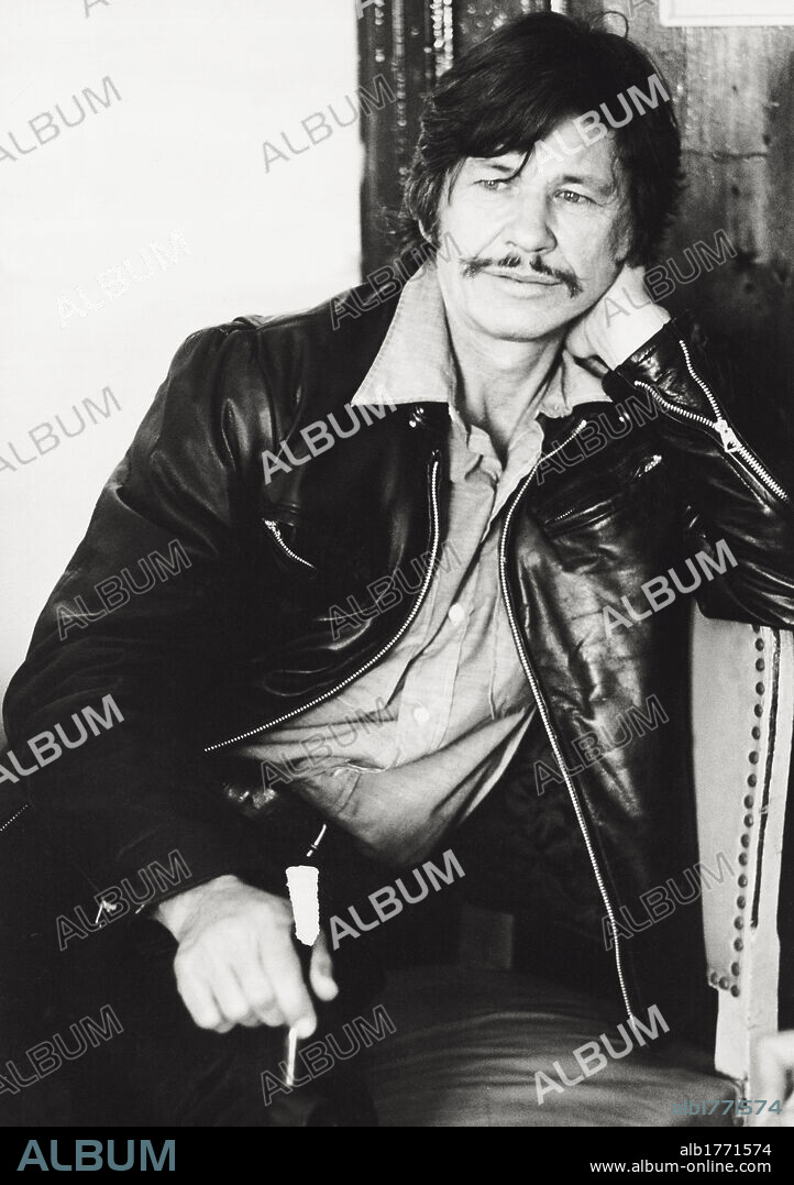 Portrait of Charles Bronson on the set. Portrait of American actor Charles Bronson on the set of the film 'The Mechanic'. Naples, 1970s.