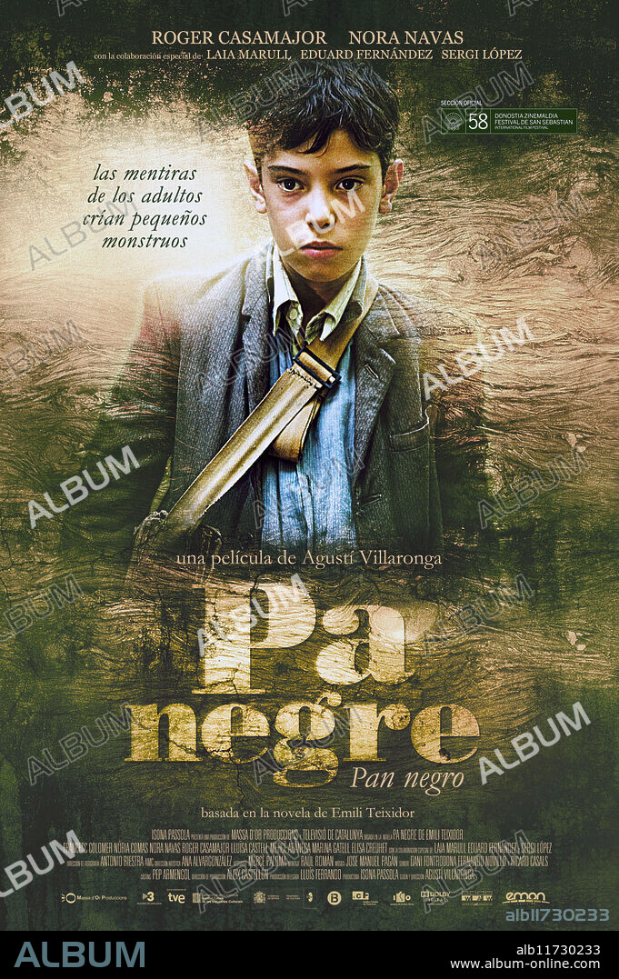 Poster de PA NEGRE, 2010, dirigida por AGUSTI VILLARONGA. Copyright MASSA D'OR PRODUCCIONS.