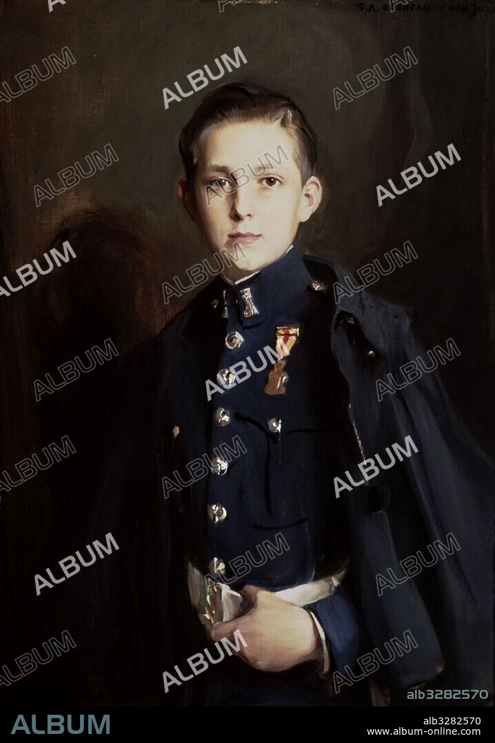LAZLO. CASA REAL ESPAÑOLA. Retrato del Infante Don Juan de Borbón, hijo del Rey Alfonso XIII y padre del Rey Juan Carlos I.