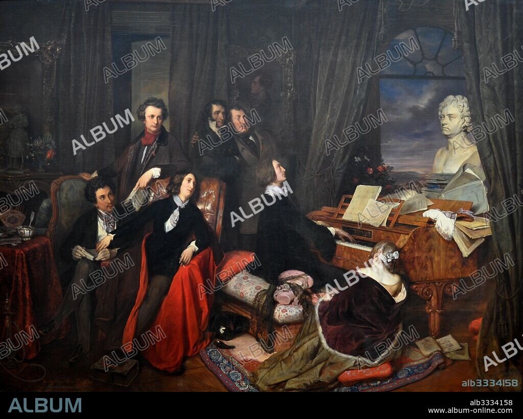 JOSEF DANHAUSER. Franz Liszt Fantasizing at the Piano.