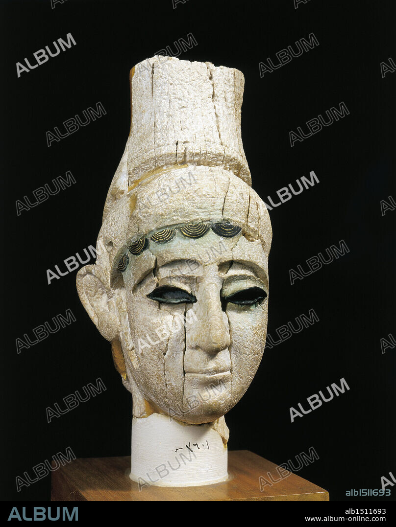 Phoenician civilization, 13th century b.C. Ivory head of a prince. From the Royal Palace at Ugarit (Ras-Shamra, Syria).