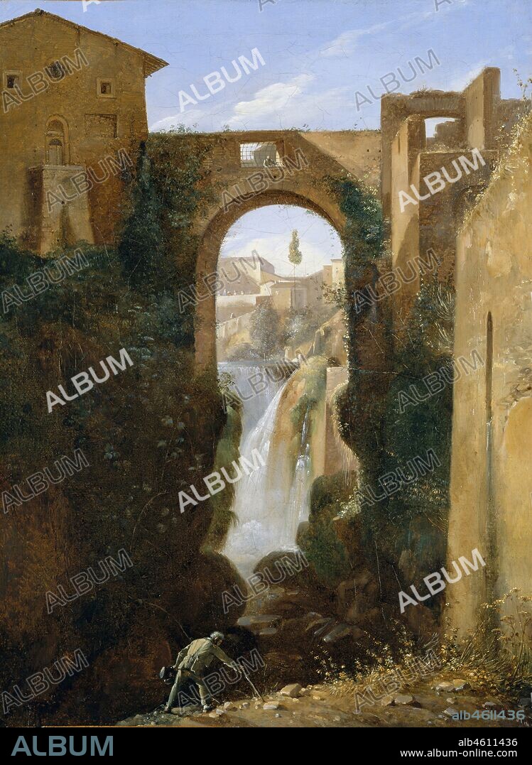 FRANCOIS-MARIUS GRANET. Ponte San Rocco and Waterfalls, Tivoli, ca. 1810-20.
