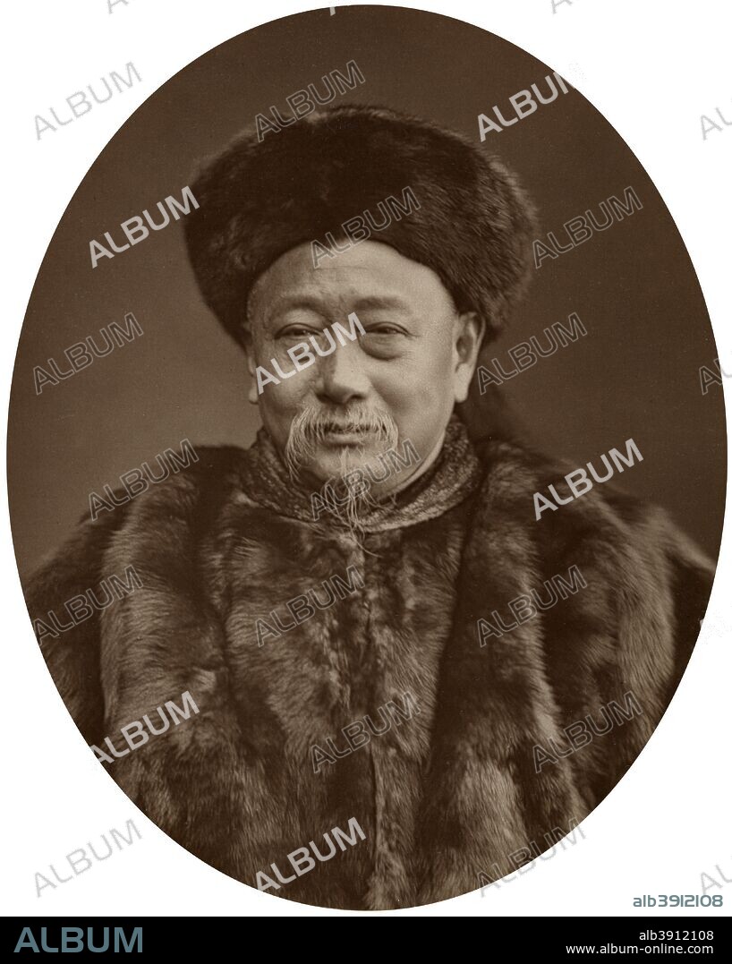 Kuo Sung-Tao, first Chinese envoy to Great Britain, 1880. In 1875 he was commissioned by the Chinese Government to be the first diplomat that China had sent to a foreign country, and established himself at the Court of St James's, London.  From Men of Mark: a gallery of contemporary portraits of men distinguished in the Senate, the Church, in science, literature and art, the army, navy, law, medicine, etc. Photographed from life by Lock and Whitfield, with brief biographical notices by Thompson Cooper. (Conducted by G. C. Whitfield.) (London, 1876-1883).