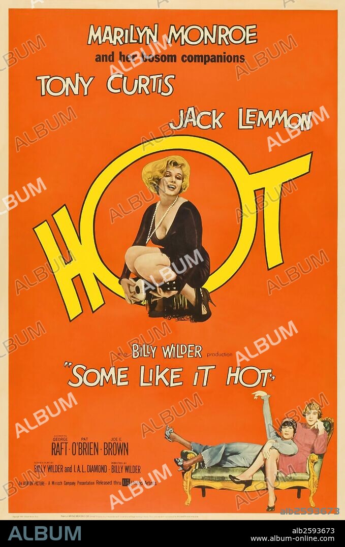 Poster de CON FALDAS Y A LO LOCO, 1959 (SOME LIKE IT HOT), dirigida por BILLY WILDER. Copyright UNITED ARTISTS.