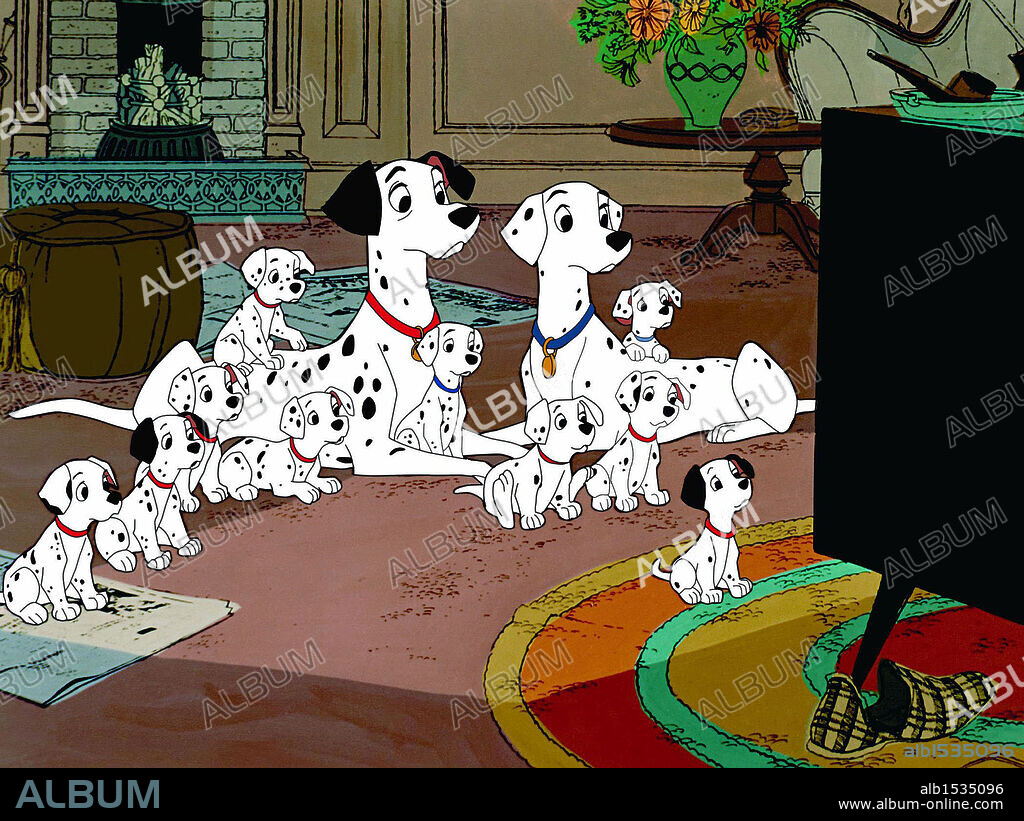 101 DÁLMATAS, 1961 (ONE HUNDRED AND ONE DALMATIANS), dirigida por CLYDE GERONIMI, HAMILTON LUSKE y WOLFGANG REITHERMAN. Copyright WALT DISNEY PRODUCTIONS.