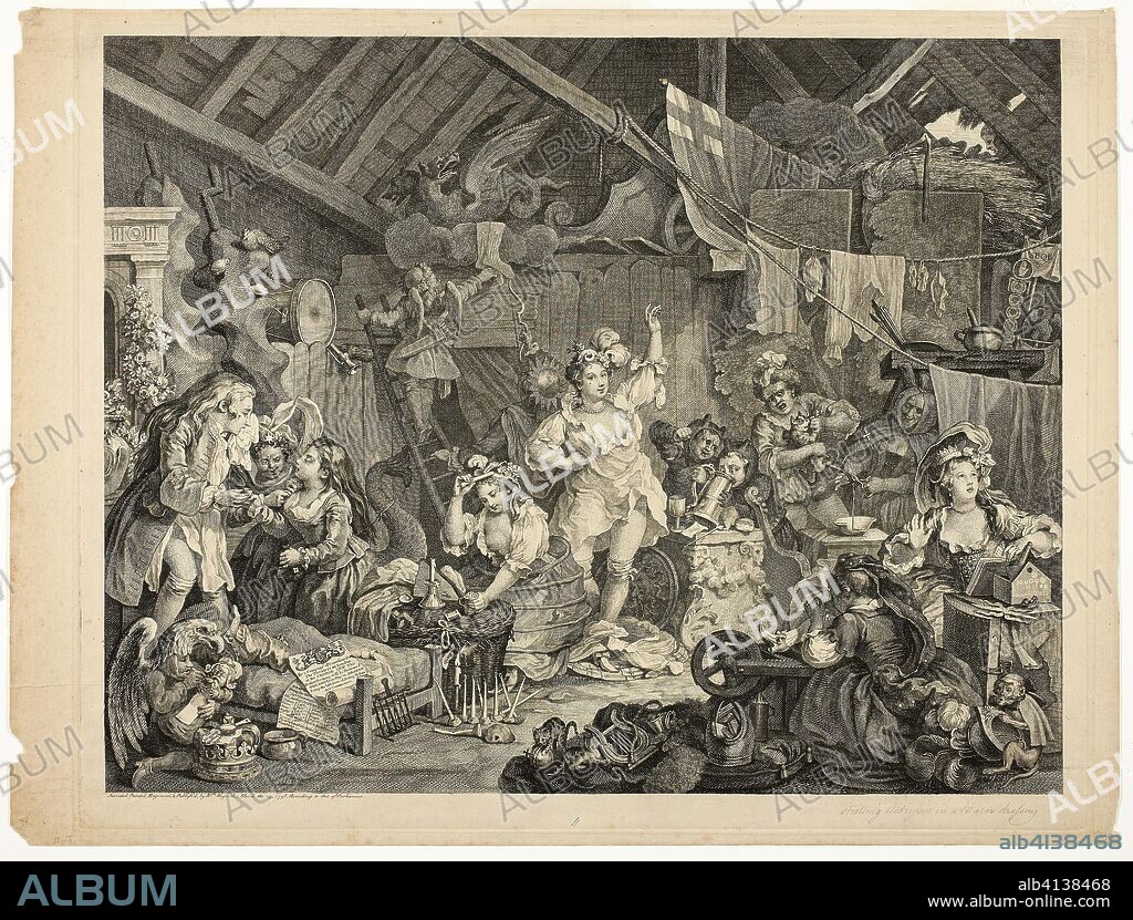 Strolling Actresses Dressing in a Barn. William Hogarth; English, 1697-1764. Date: 1738. Dimensions: 423 × 537 mm (image); 460 × 562 mm (plate); 470 × 620 mm (sheet). Etching and engraving in black on cream laid paper. Origin: England.