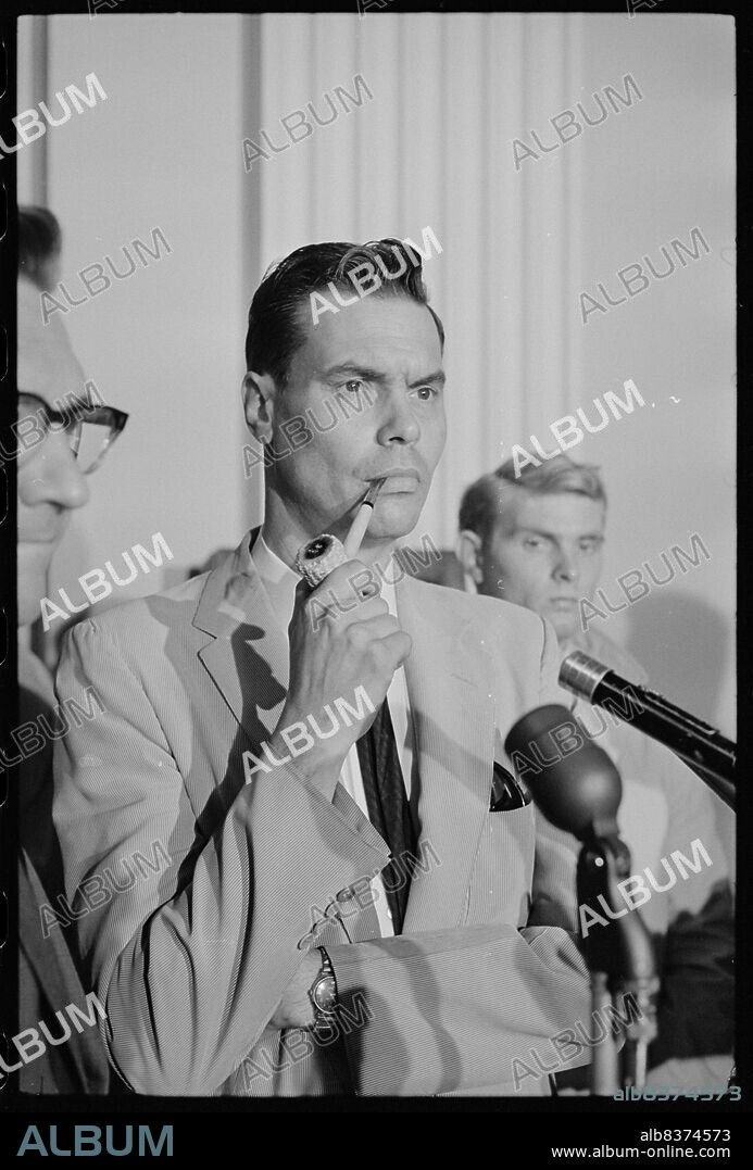 Neo-Nazi leader George Lincoln Rockwell, at a hearing of the House UN-Ameriucan Activities Committee, Washington, DC, 9/13/1963.