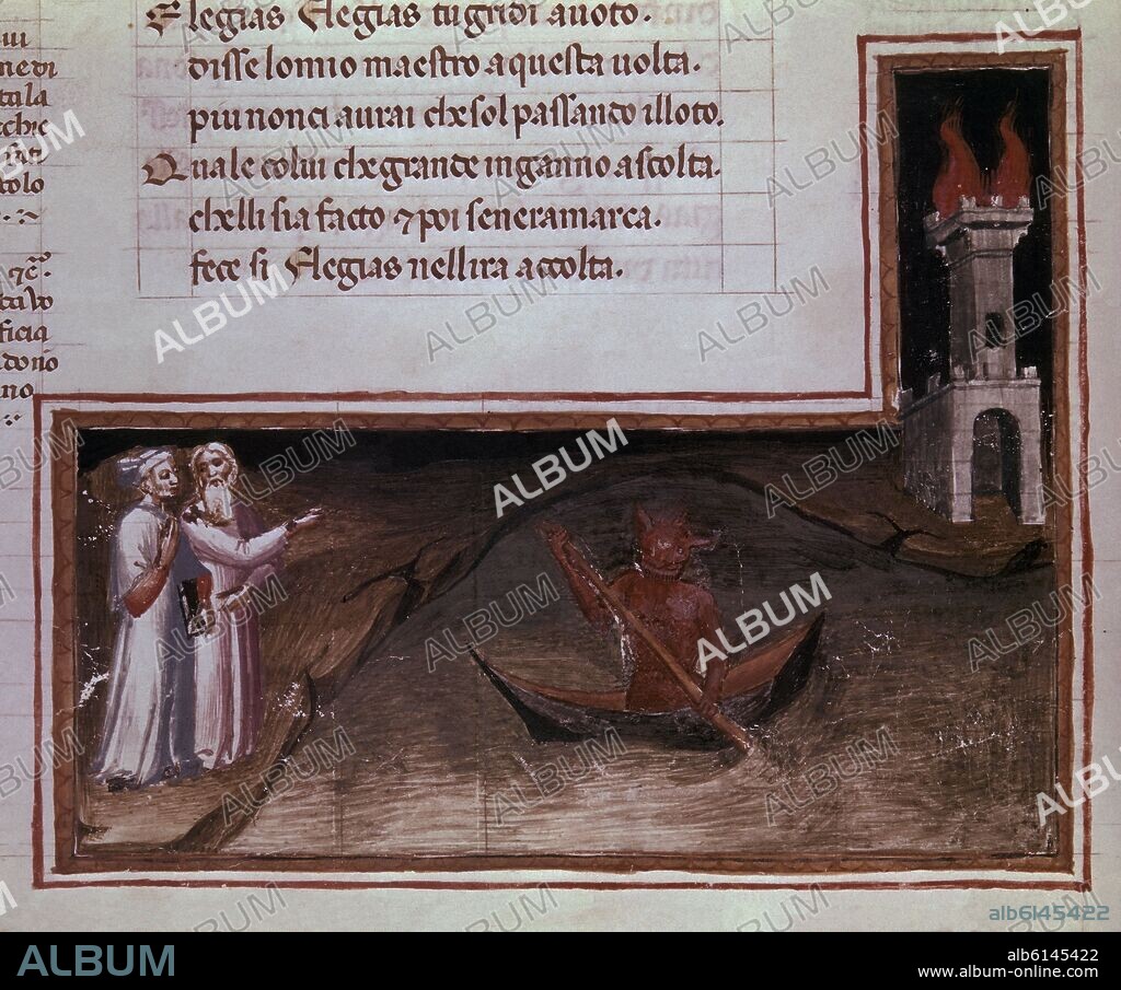 DANTE ALIGHIERI. DIVINA COMEDIA-FLEGIAS VIENE POR DANTE Y VIRGILIO.