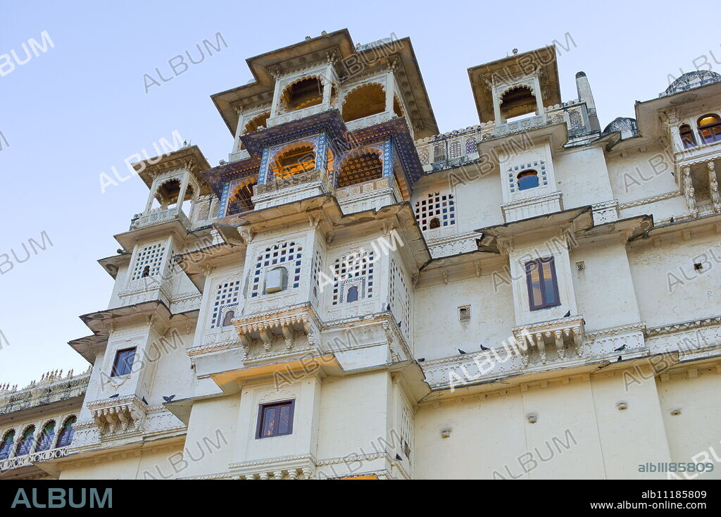 The City Palace of 76th Maharana of Mewar, His Highness, Shriji Arvind Singh Mewar of Udaipur, the Zenana Mahal, Rajasthan, India.