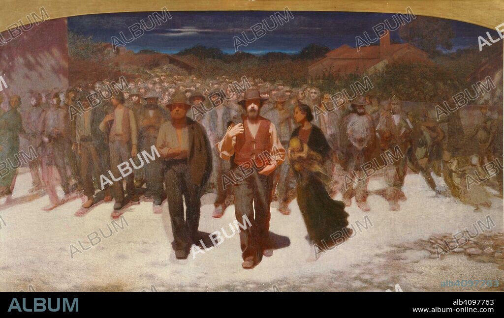 GIUSEPPE PELLIZZA DA VOLPEDO. Stream of people (La Fiumana).