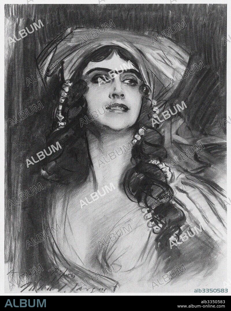 JOHN SINGER SARGENT. Portrait of the Ballet dancer Tamara Karsavina (1885-1978) as Thamar in the ballet Thamar by M.A. Balakirev.