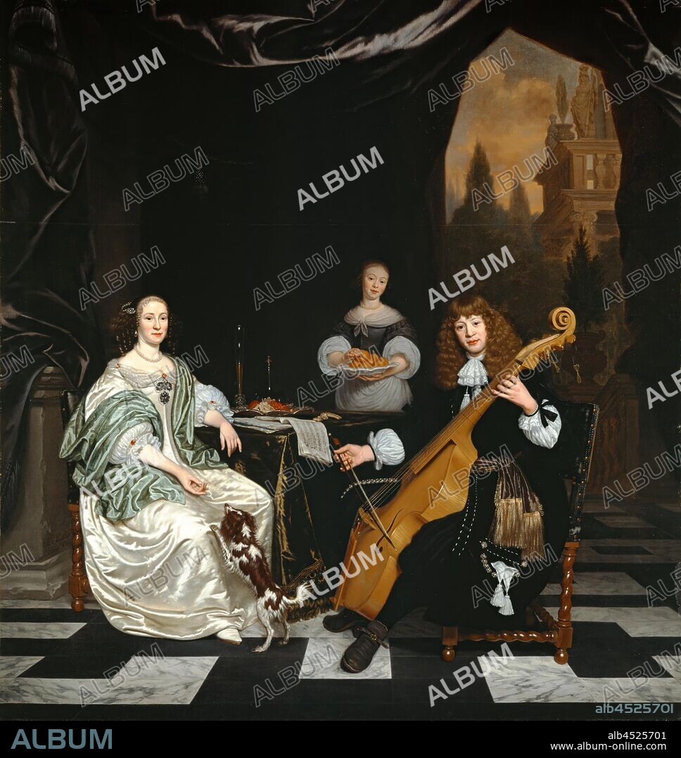 Michiel van Musscher, Dutch, 1645-1705, The Sinfonia (Family Portrait), 1671, oil on canvas, Unframed: 55 1/4 × 52 inches (140.3 × 132.1 cm).