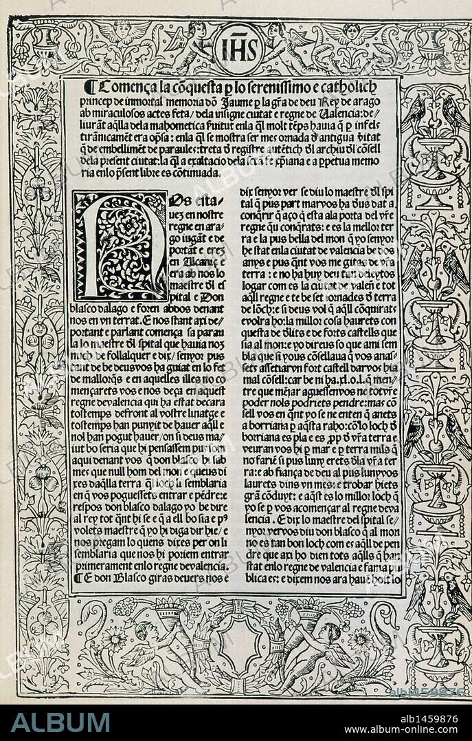 HISTORIA. SIGLO XVI. "RECOPILACION DE PRIVILEGIOS REALES DEL REINO Y LA CIUDAD DE VALENCIA". Inicio de la obra del notario valenciano Luis ALANYA. Editada en Valencia en el año 1515. Biblioteca Universidad de Barcelona. Cataluña.