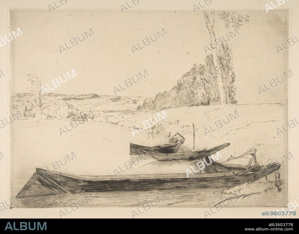 FÉLIX BRACQUEMOND. Bachots au bords de la Seine. Artist: Félix Bracquemond (French, Paris 1833-1914 Sèvres). Dimensions: sheet: 12 3/16 x 16 9/16 in. (31 x 42.1 cm)
plate: 10 1/4 x 14 3/16 in. (26 x 36 cm). Date: 1833-1914.