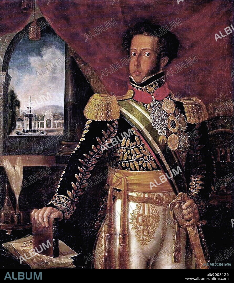 Pedro I of Brazil (1798 1834), founder and first ruler of the Empire of Brazil and also King of Portugal as Pedro IV, having reigned for eight years in Brazil and two months in Portugal respectively. by Manoel de Araújo Porto-alegre (18061879).