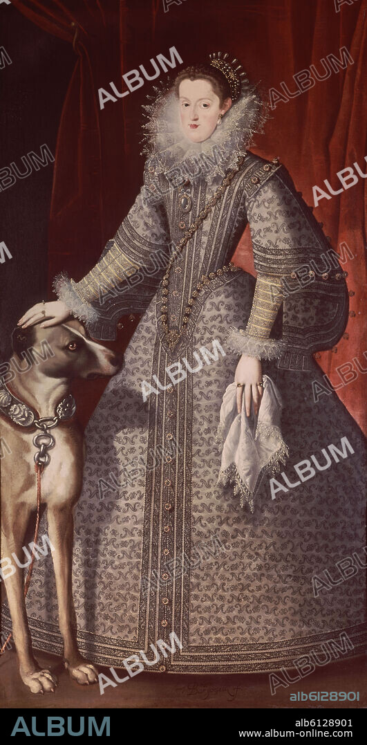 BARTOLOME GONZALEZ (1564-1627). REINA MARGARITA DE AUSTRIA-MUJER DE FELIPE III-1584/1611.