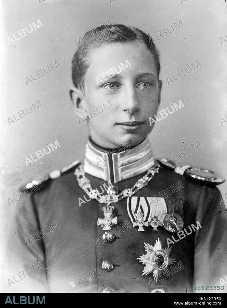 Photographic portrait of Prince Joachim of Prussia (1890-1920) Prince Joachim Franz Humbert of Prussia was the youngest son of Wilhelm II, German Emperor, by his first wife, Augusta Victoria of Schleswig-Holstein. Dated 1916.