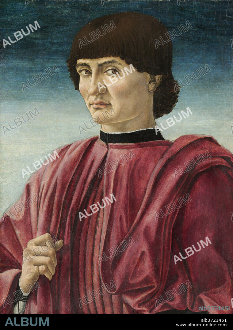 ANDREA DEL CASTAGNO. Portrait of a Man. Dated: c. 1450. Dimensions: painted surface: 54.2 x 40.4 cm (21 5/16 x 15 7/8 in.)  support: 55.5 x 41.2 cm (21 7/8 x 16 1/4 in.)  framed: 86.4 x 74.9 x 8.9 cm (34 x 29 1/2 x 3 1/2 in.). Medium: tempera on panel.